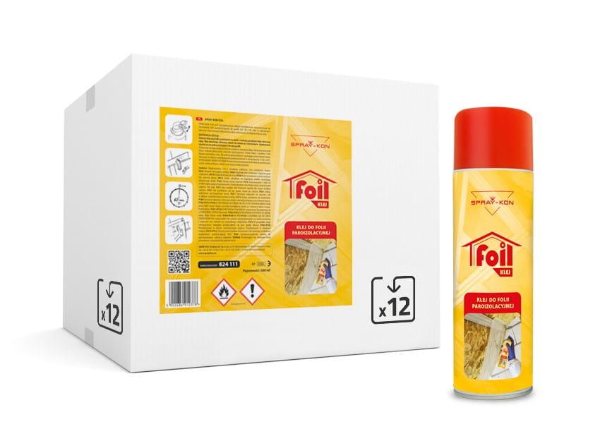 Klej Spray-kon Foil do folii paroizolacyjnej  500ml, 12szt -  Błyskawiczna przyczepność i wygoda stosowania