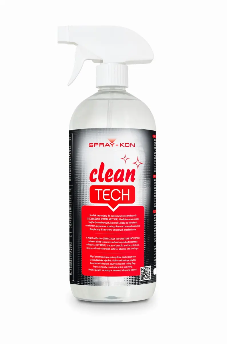 Spray-Kon Clean Tech 1L - Skuteczny rozpuszczalnik do kleju i zmywacz do naklejek
