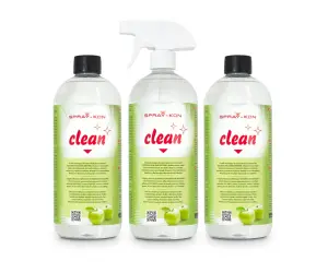 CLEAN SPRAY-KON ZMYWA kleje etykiety ODTŁUSZCZA 1l x 3