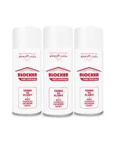 Farba BLOCKER Spray-Kon, farba maskująca na plamy, kryje tłuszcz, zacieki, sadzę (400ml) x3